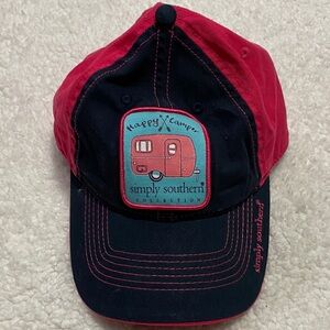 Simply Southern Pink and Navy happy Camper baseball Hat Womens